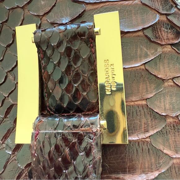 NEW!!! KARA ROSS python skin satchel bag large Retail 2950$ - Picture 11 of 13